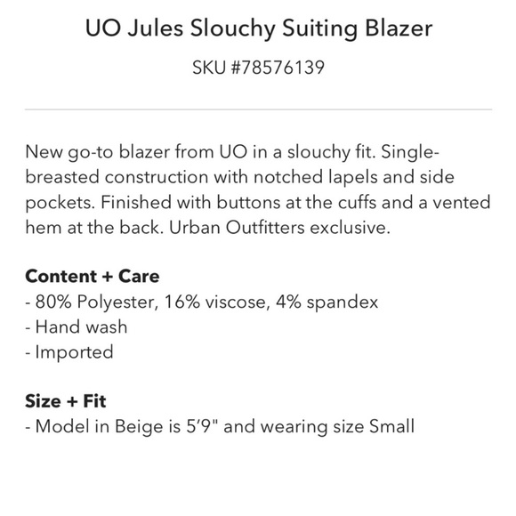 UO Jules Slouchy Suiting Blazer - Picture 5 of 5